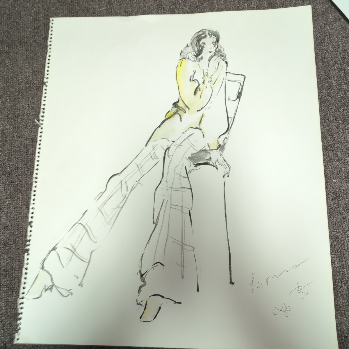 長沢節 ファッションデッサン画 直筆 一点物 真筆品 スタイル画教室 / モード・エスプリ・デッサン / 長沢 節 - 本