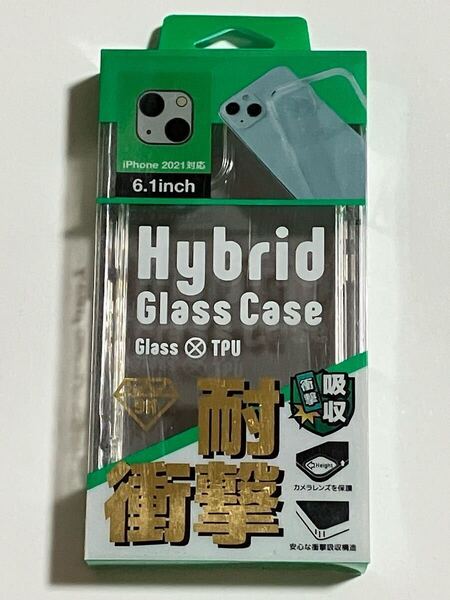 未使用 iPhone13 ケース カバー 耐衝撃 Hybrld Glass Case TPU 衝撃吸収 iPhone 13 クリア ケース
