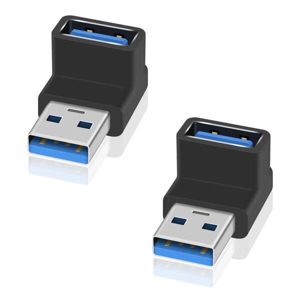 【数量限定】A L字型変換アダプタ Type 直角変換 アダプタ、USB 小型 L型 軽量 USB タイプA USB オス L字