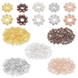 【在庫処分】5色 約500個/箱 合金 スペーサービーズ 5x1.5mm 菊座 花座 PandaHall 座金 チベットスタイル