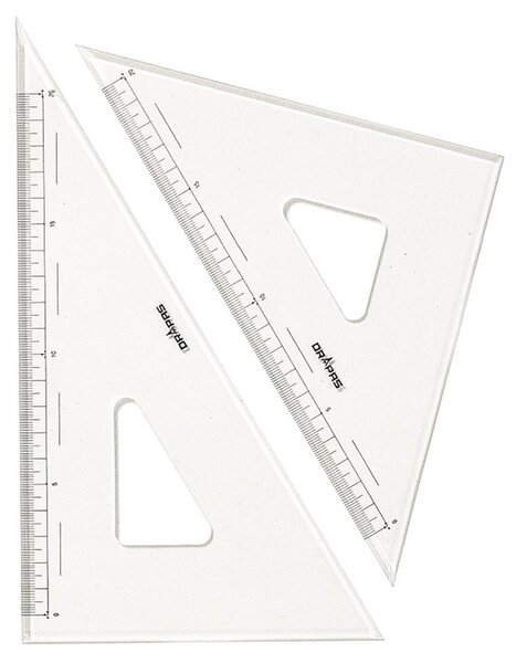 【人気商品】三角定規 目盛付 2mm厚 ドラパス 15cm 13121