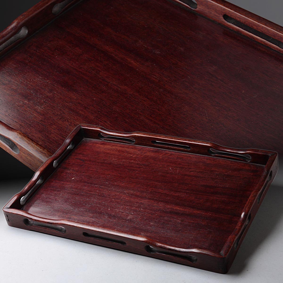 おすすめ 紫檀四方盆 蔵A730】唐物 煎茶盆 （Yahoo 36cm 美品 盆