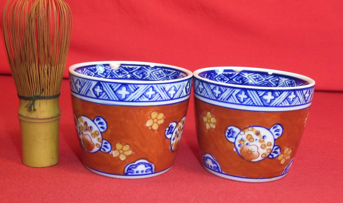古伊万里 蕎麦猪口 無傷完品 手水鉢 柄杓 そばちょこ 鳥千鳥