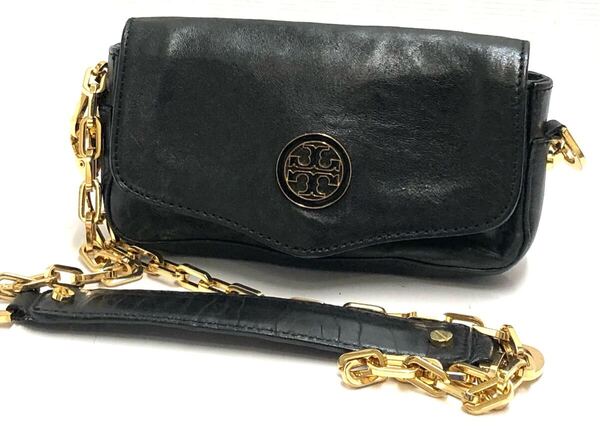 トリーバーチ レザー 黒色系 チェーン ミニショルダーバッグ TORY BURCH 18698729