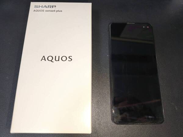 AQUOS sense4 plus(ブラックB)SH-M16M7B(128GB)★SIMフリー★中古品★送料無料