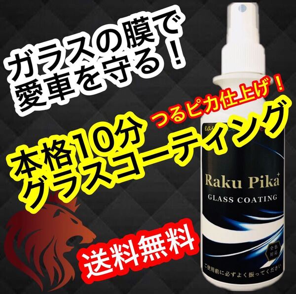 リピーター続出 深みのある輝きがワンランクUP 本格グラスコーティング/ 車 ガラスコーティング剤 疎水 洗車 ホイール RakuPika ピカピカ