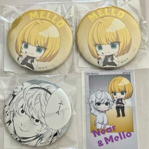 DEATH NOTE デスノート くじ引き堂 オンラインくじ 缶バッジ ちびキャラメロ ニア購入特典 特製ミニブロマイドちびキャラ ニア&メロ