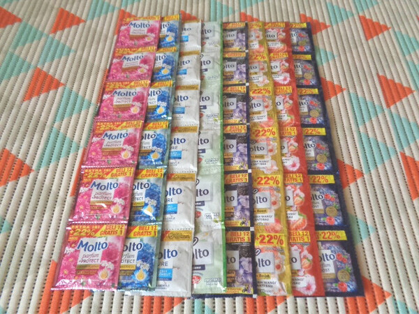 8種類×6個●11ml&9ml●計48個●モルト●柔軟剤●バリ島●小袋タイプ