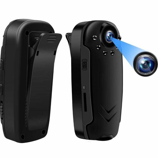 ウェアラブルカメラ 小型 クリップ 動体検知 録音 ボディカメラ 1080P 防犯カメラ 暗視 128GB対応