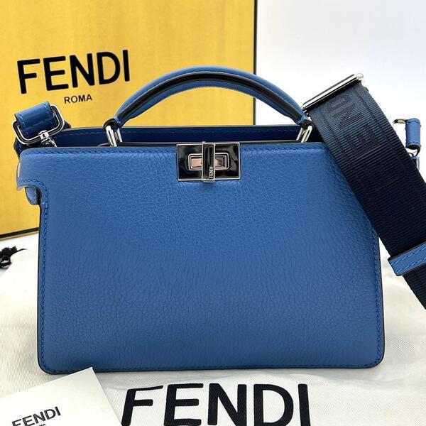 フェンディ FENDI ハンドバッグ ピーカブー ISeeU アイシーユー エックスクロス レディース ブルー 2way ショルダーバッグ 正規品 メンズ