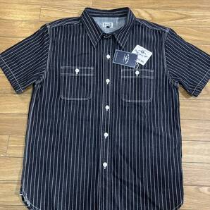 THE FLAT HEAD 10ozWABASH DENIM WORK S/S SHIRT FN-SDK-702S ブルー44サイズ