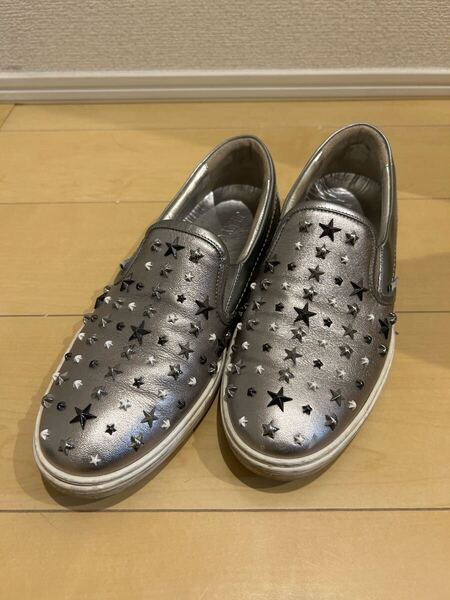 JIMMY CHOO メンズ スリッポン シルバー スタッズ 43 28cm