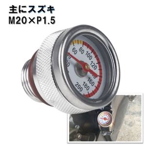 油温計 銀 M20 イントルーダークラシック800 ジェベル ジェベルGPS ジェベルXC ジェベル125 ジェベル200 デスペラード800 フィラーキャップ