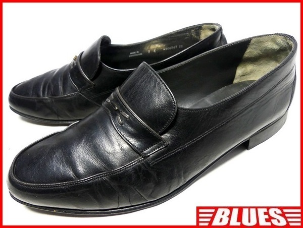 即決★BALLY★25cm レザーローファー バリー メンズ 7E 黒 ブラック 本革 ビジネスシューズ 本皮 ドレス 革靴 スリッポン ヒール