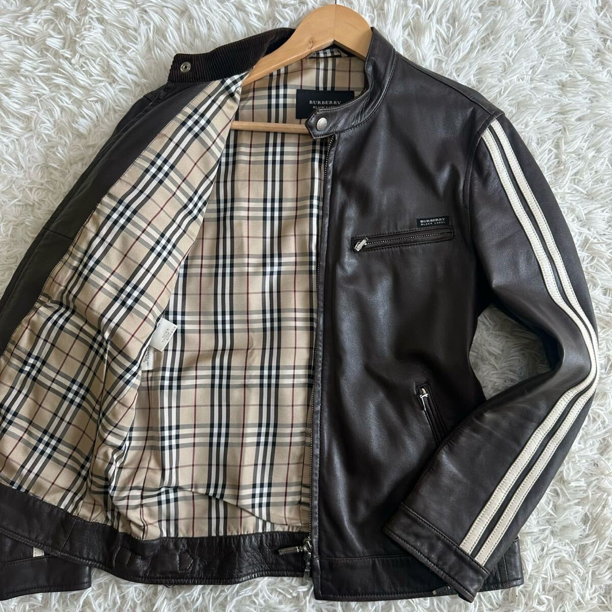 Yahoo!オークション -「burberry black label レザーライダース Yahoo!オークション -「burberry black label レザーライダース