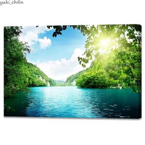 アートパネル 森林 装飾画 03 長さ50cm 幅75cm 木枠付き 壁掛け ポスター 絵画 風景画 開運 風水 自然 インテリア