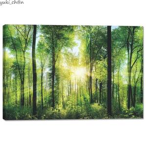 アートパネル 森林 装飾画 04 長さ50cm 幅75cm 木枠付き 壁掛け ポスター 絵画 風景画 開運 風水 自然 インテリア