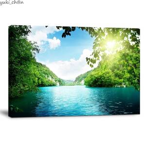 アートパネル 森林 装飾画 03 長さ60cm 幅90cm 木枠付き 壁掛け ポスター 絵画 風景画 開運 風水 自然 インテリア