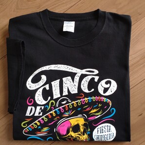 CINCO DE MAYO 髑髏/メキシカンスカルTシャツ/古着/XL【J453】