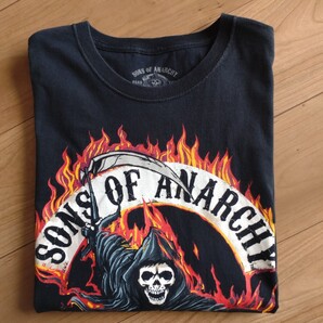 SONS OF ANARCHY 髑髏/スカルTシャツ/半袖/黒/古着/L【J481】