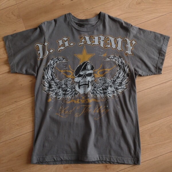 APPRIME U.S.ARMY 髑髏/スカルTシャツ/半袖/古着/M【J500】