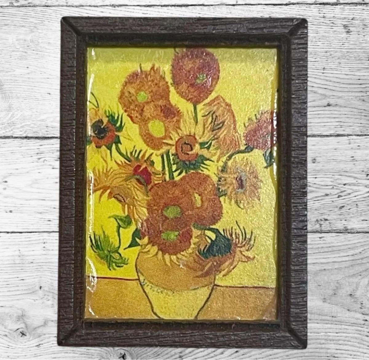 ゴッホ　ひまわり　額付ポスター　USED Vincent Van Gogh! ゴッホのひまわり 1888 ヴィンテージ展覧会ポスター アート