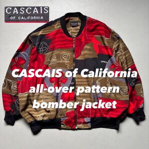 CASCAIS of California all-over pattern bomber jacket 総柄ジャケット 赤ベース ボンバージャケット ピカソ アートデザイン ブルゾン