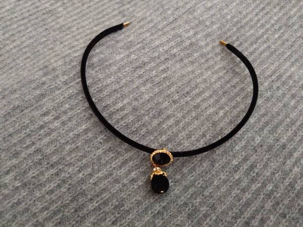 ★500円値下げ チョーカー ペンダント アクセサリー レディース 結婚式 パーティー ブラック 石付 choker ボヘミアン ブラック ゴールド