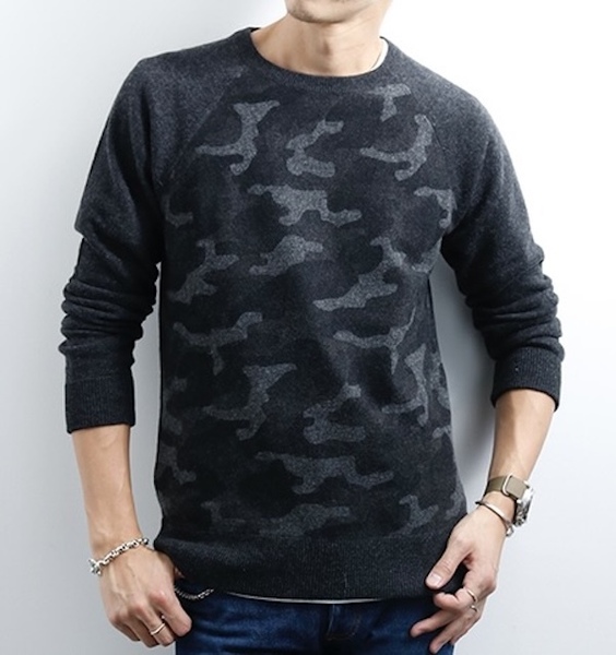 一度着4.7万 ジュンハシモト CREW NECK KNIT カシミア100% ニット junhashimoto AKM 1piu1uguale3