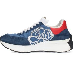正規 22SS ALEXANDER McQUEEN アレキサンダーマックイーン Sprint Runner スプリントランナー モノグラムロゴ スニーカー 青赤白銀 42