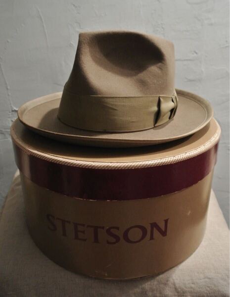 40s Vintage STETSON Stetsonian 7 3/8 59cm ヴィンテージ ステットソン ステットソニアン ウィペット ブラウン カーキ ベージュ グレー