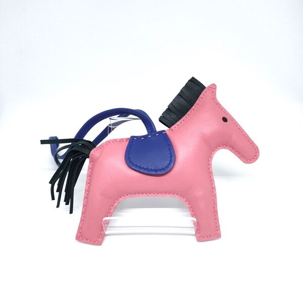 HERMES エルメス ロデオ チャーム MM ピンク ブルー ローズアザレ ヴェールシプレス ブルーエレクトリック バッグチャーム ストラップ