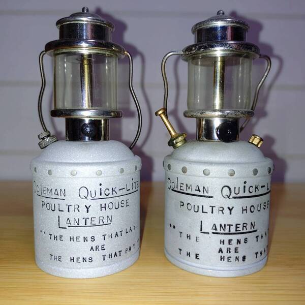 貴重な コールマン E20 のミニチュア 2種類セット クイックライト プールトリーランタン ジャンボガスランタン