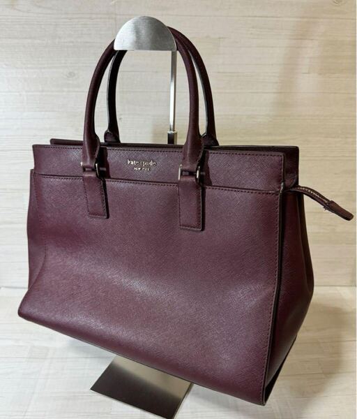 【極美品】kate spade NEW YORK ケイトスペード Cameronレザーミディアム2wayサッチェル バッグ ショルダーバッグ トートバッグ