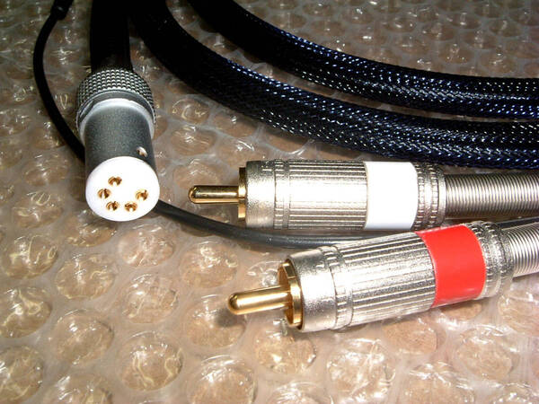 ★自作★ 5ピンソケット+RCA メッシュチューブ フォノケーブル 160cm