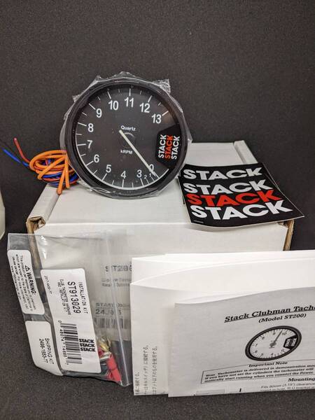 一年保証!STACK ST200タコメーター0-3000~13000RPM黒送料無料