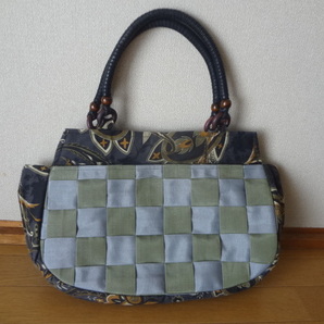 ハンドメイド、岡山県倉敷市児島、畳縁、たたみべりのバッグ、ハンドバッグ、おしゃれ、レトロ