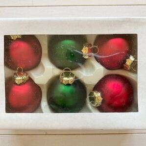 クリスマスツリー オーナメント 装飾品 グラスボール 6点セット レッド グリーン