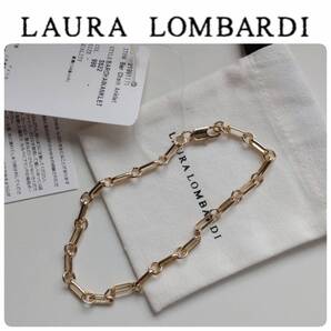 新品 LAURA LOMBARDI ローラ ロンバルディ Bar Chain 2way アンクレット ブレスレット ゴールド 定価18,700円