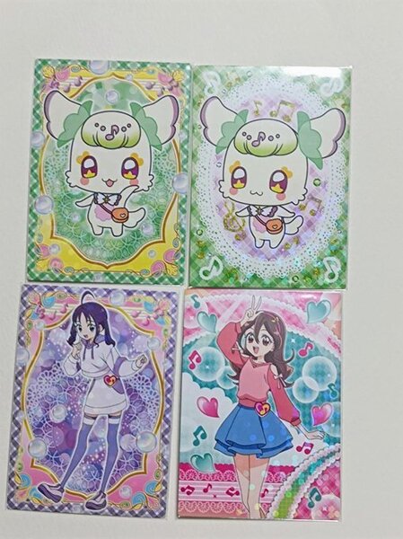 咲良うた&紫雨こころ&プリルン4枚セット★キミとアイドルプリキュア★キラキラトレーディングコレクション★カード