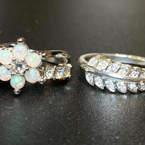 フラワー&葉 シルバー リング 2個セット ハワイアン ジュエリー インディアン レディース アクセサリー 指輪 銀 シンプル かわいい