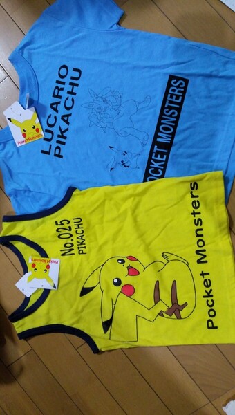 送料無料 2点セット ポケモン 半袖Tシャツ ノースリーブシャツ 110㎝