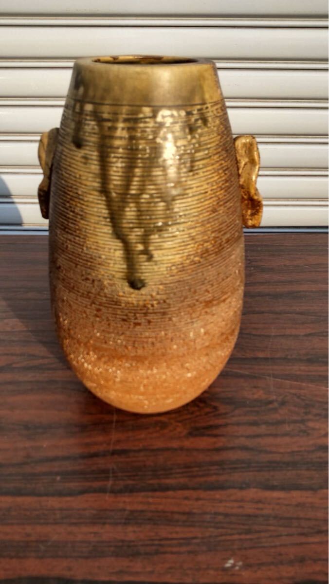 信楽 檜垣文 花瓶 時代箱付き 壺 壷 骨董品