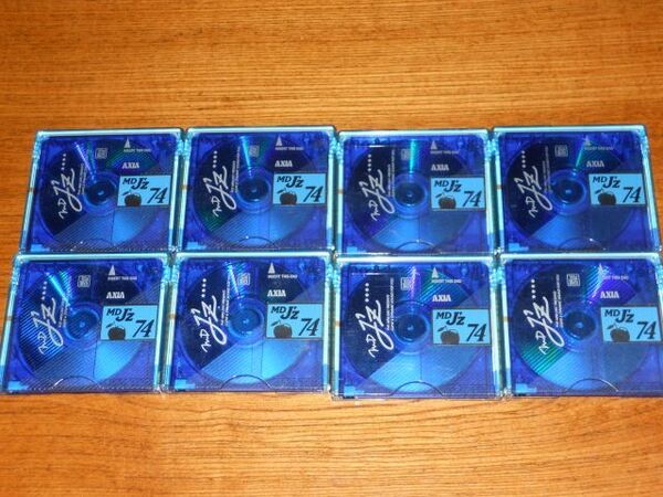 (A33) MD ミニディスク 中古 初期化済 AXIA J'z 74 BLUEのみ 8枚セット 同一デザイン 同色インデックス付紙8枚付き