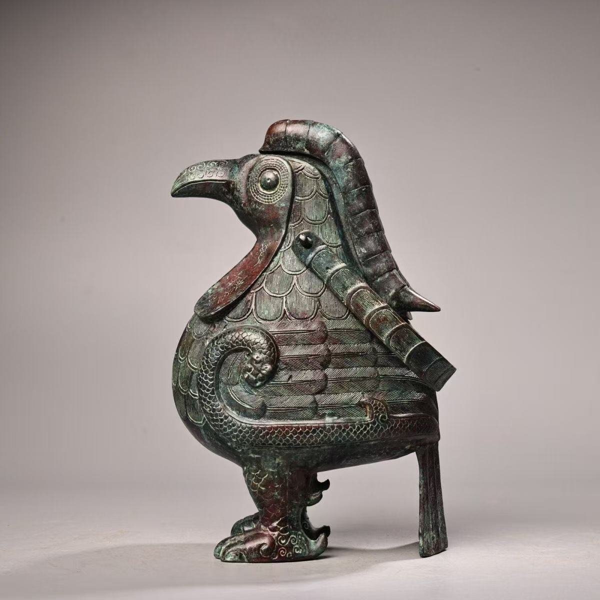 鳥と岩の彫刻、鳥に在銘あり（2025年最新】Yahoo 高岡銅器製 鳥