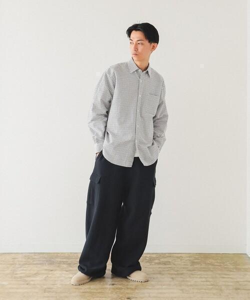 L/BEAMSビームス×Championチャンピオン/別注コラボ/リバースウィーブ/カーゴスウェットパンツ/トレーナー/ビックシルエット/ブラック