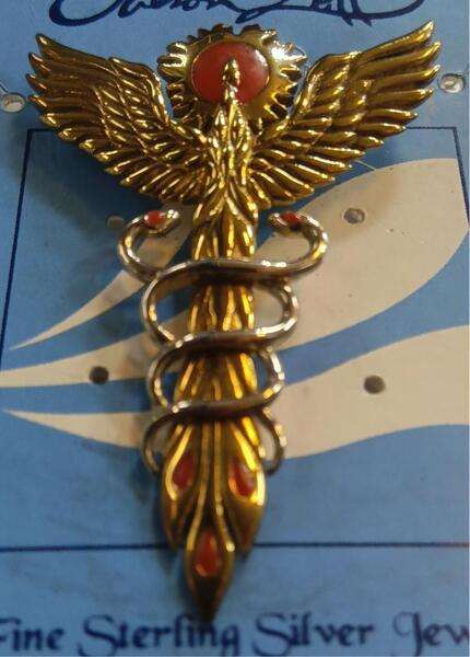 PeterStone: Caduceus Gold pendant
