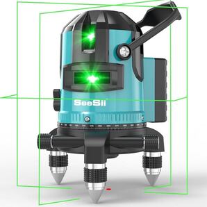 レーザー墨出し器 グリーンレーザー 5ライン 水平器 レーザーレベル 回転レーザー線 5線6点 大容量2個バッテリー付き レーザー墨出し器