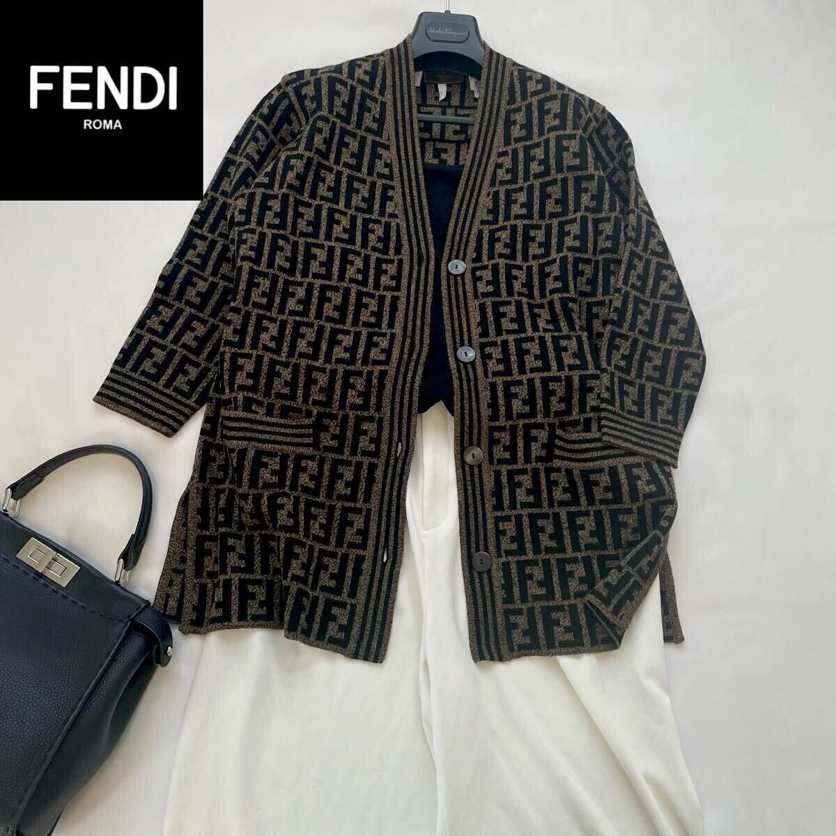Yahoo!オークション -「fendi ズッカ柄」(カーディガン Yahoo!オークション -「fendi ズッカ柄」(カーディガン