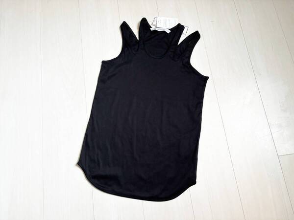 新品 JOHN LAWRENCE SULLIVAN ジョンローレンスサリバン DOUBLE SHOULDER TANK-TOP ダブル ショルダー タンクトップ M 黒 ブラック ▼0377